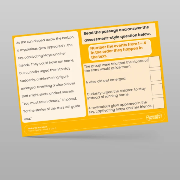 An image of the Spring 1 Week 5 Wake Up and Work Resource