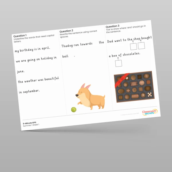 An image of the Free 5-Minute GPS Summer 1 Week 1 Resource