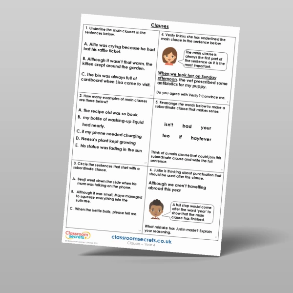 An image of the Clauses Mixed Activity Resource