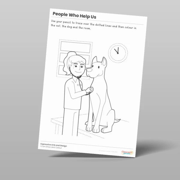 An image of the People Who Help Us I Can Draw and Colour Resource
