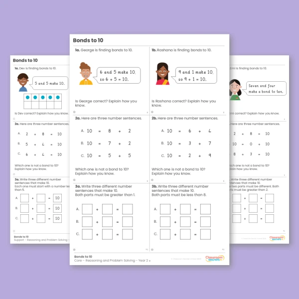 An image of the Bonds to 10 Reasoning and Problem Solving Resource