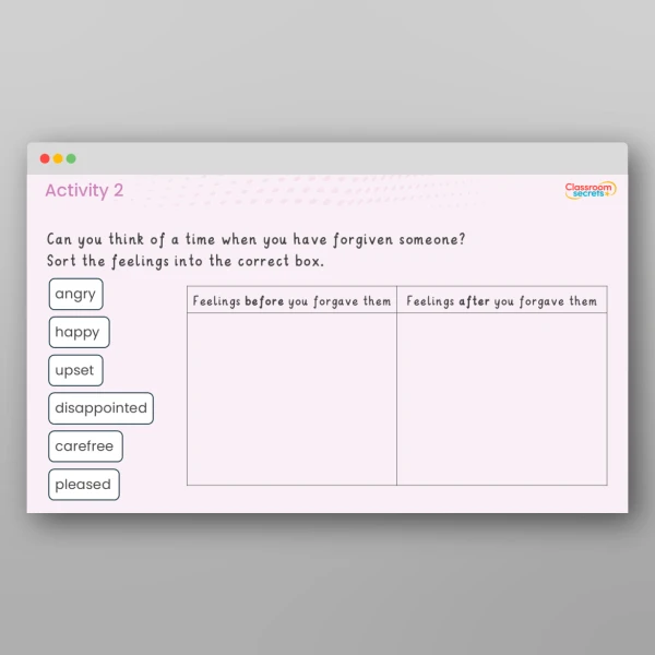 An image of the Values - Forgiveness Resource