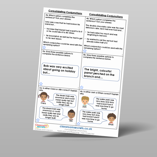 Year 2 Consolidating Conjunctions Application And Reasoning Resource ...