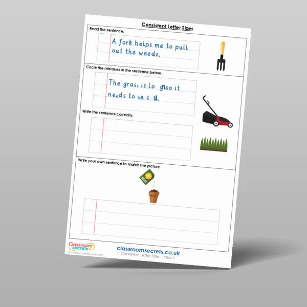 An image of the Consistent Letter Sizes Mixed Activity Resource