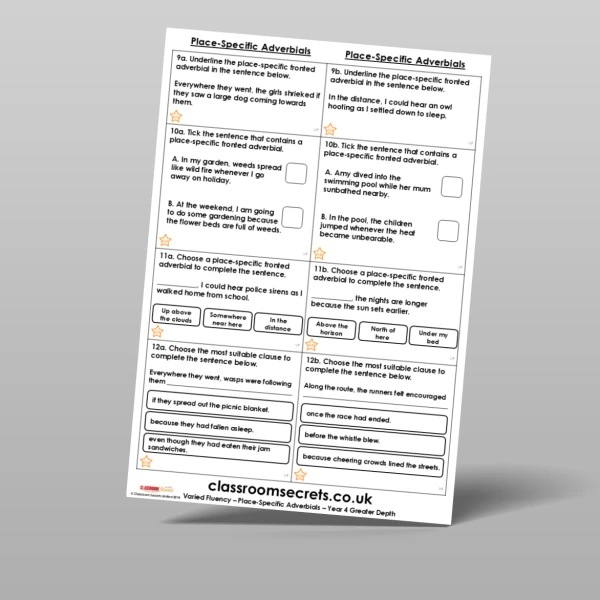 An image of the Place-Specific Adverbials Varied Fluency Resource