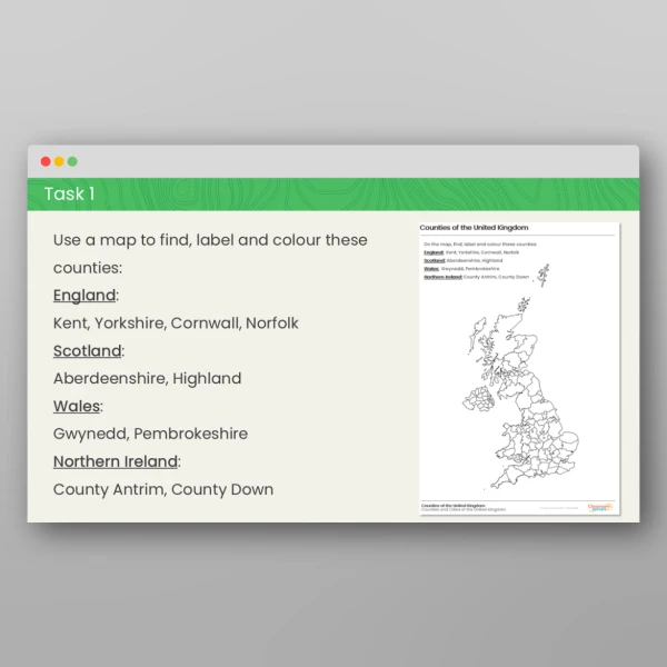 An image of the Counties of the United Kingdom Geography PPT Resource