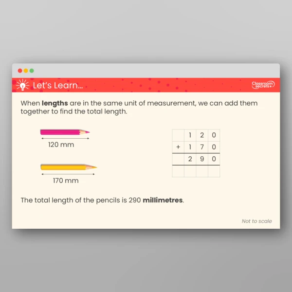 An image of the Add Lengths Teaching PPT Resource