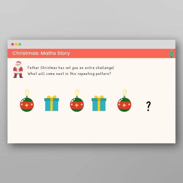 An image of the Christmas Maths Story Resource
