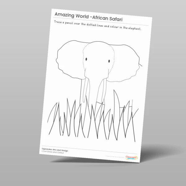 An image of the Amazing World - African Safari I Can Draw and Colour Resource