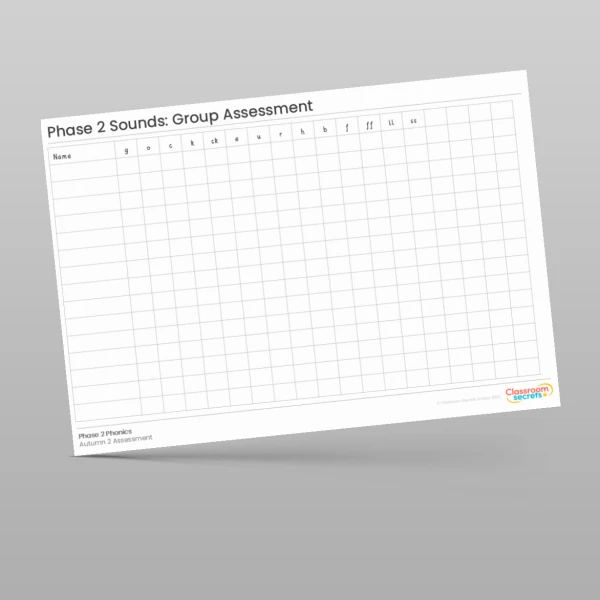 An image of the Phase 2 Phonics Assessment - Autumn 2 Resource