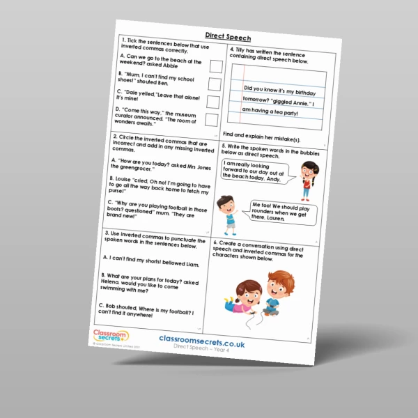 An image of the Direct Speech Mixed Activity Resource