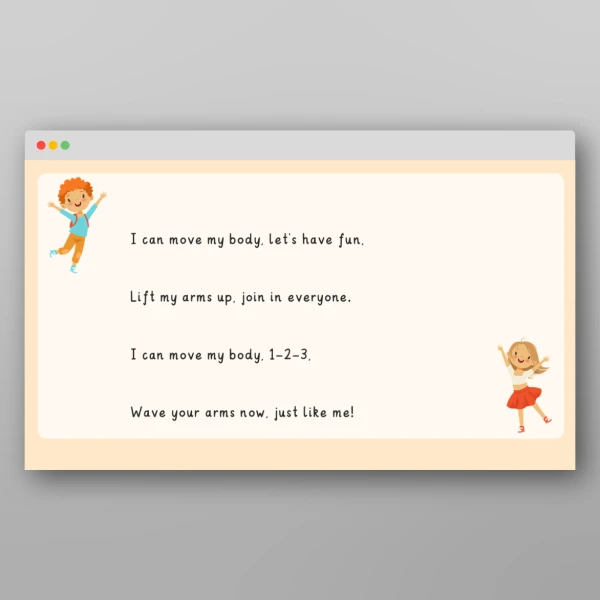 An image of the All About Me Rhyme Resource