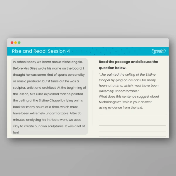 An image of the Rise and Read Michelangelo Resource