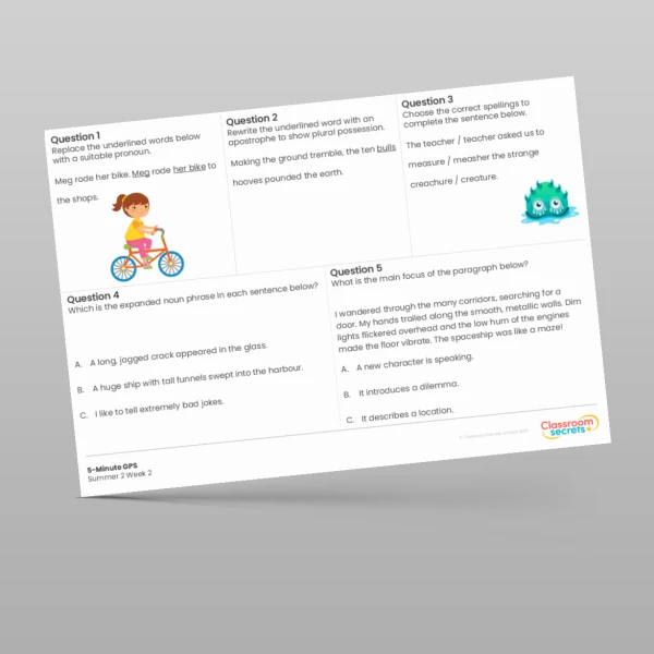 An image of the 5-Minute GPS Summer 2 Week 2 Resource