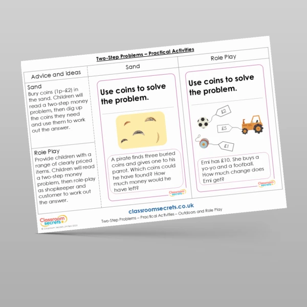 An image of the Two-Step Problems Practical Activities Resource