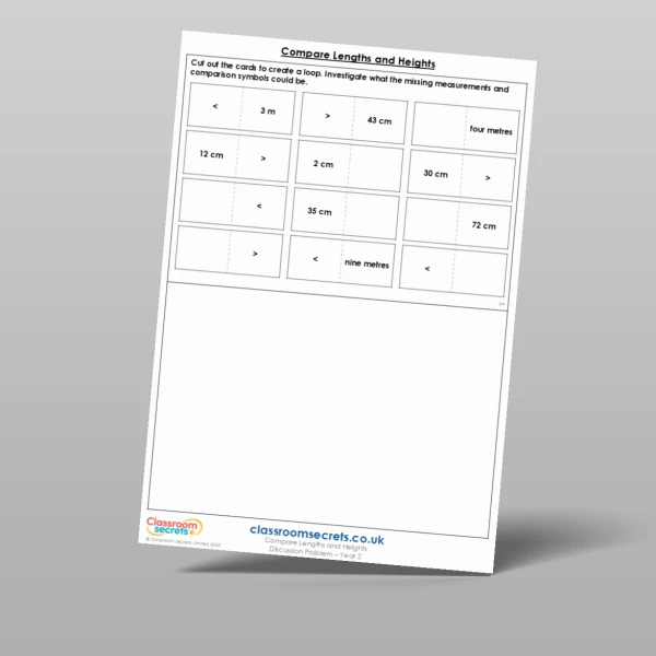 An image of the Compare Lengths and Heights Discussion Problem Resource