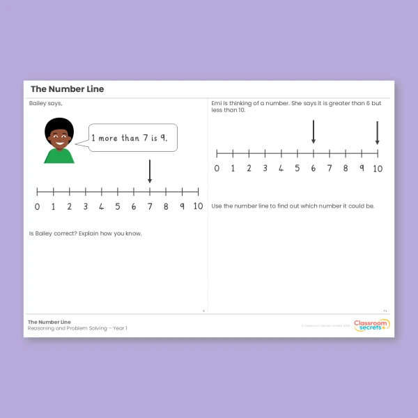 Year 1 The Number Line Place Value within 10 Reasoning and Problem Solving