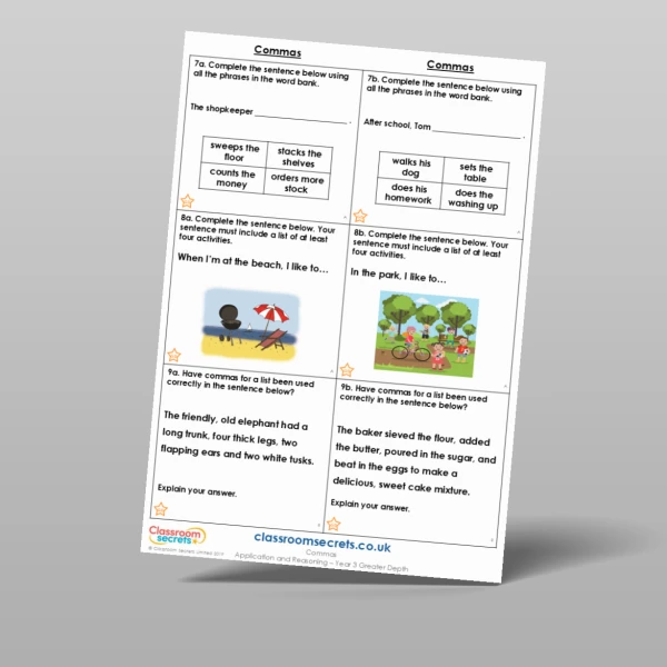 An image of the Commas Application and Reasoning Resource