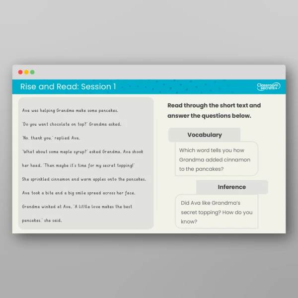 An image of the Rise and Read Pancake Day Resource