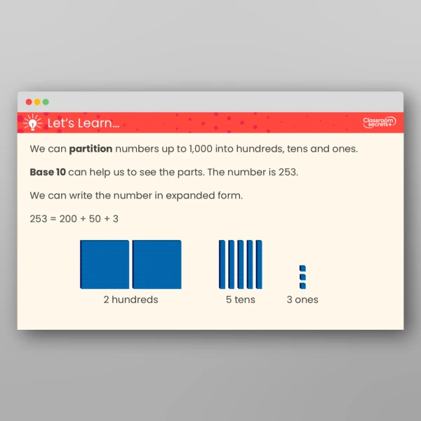 An image of the Partition Numbers to 1,000 Teaching PPT Resource