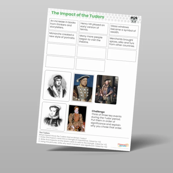 An image of the Lesson 6: What Impact Have the Tudors Had on Britain Today? Worksheet Resource