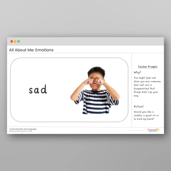An image of the All About Me: Emotional Literacy Flashcards Resource