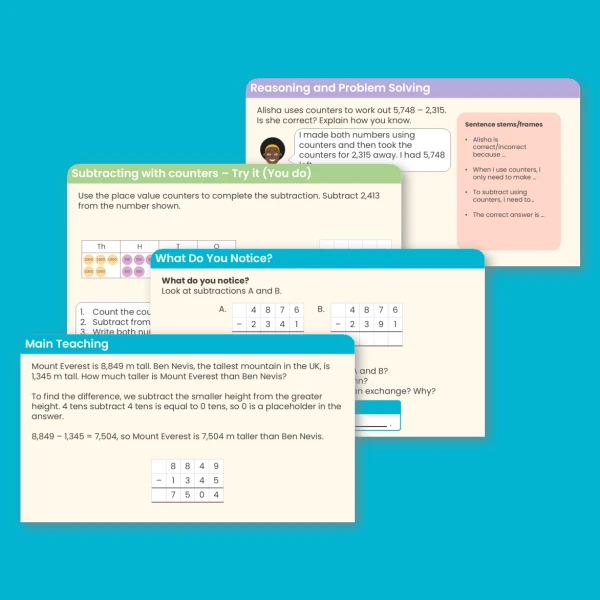 An image of the Subtract Two 4-Digit Numbers - No Exchange Teaching PowerPoint Resource