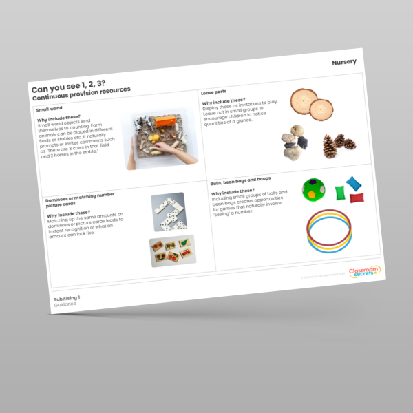 Eyfs Wr Maths Aligned Planning Nursery Subitising 1 Resource ...