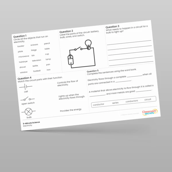 An image of the Electricity 5-Minute Science Resource
