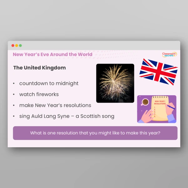 An image of the New Year's Eve Around the World Whole School Assembly Resource