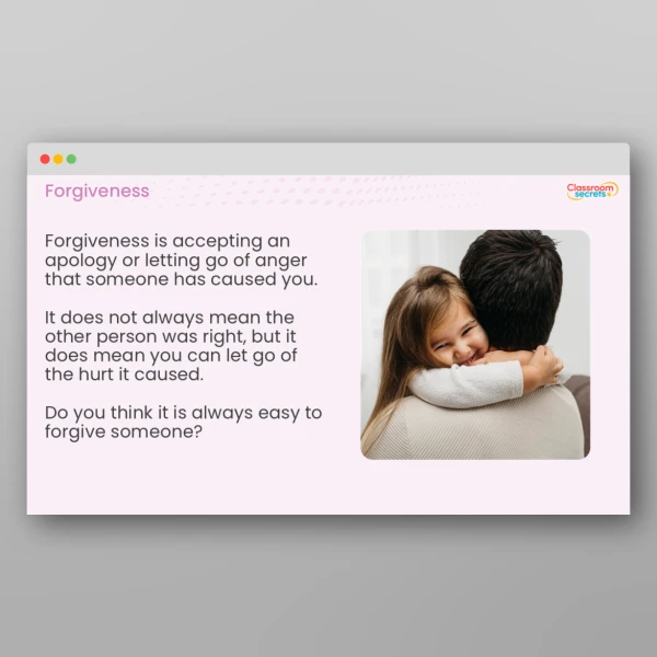 An image of the LKS2 Values - Forgiveness Resource