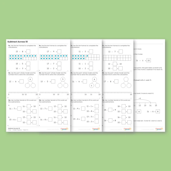 Year 2 Subtract Across 10 Addition and Subtraction Varied Fluency