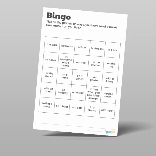 An image of the World Book Day Bingo Resource