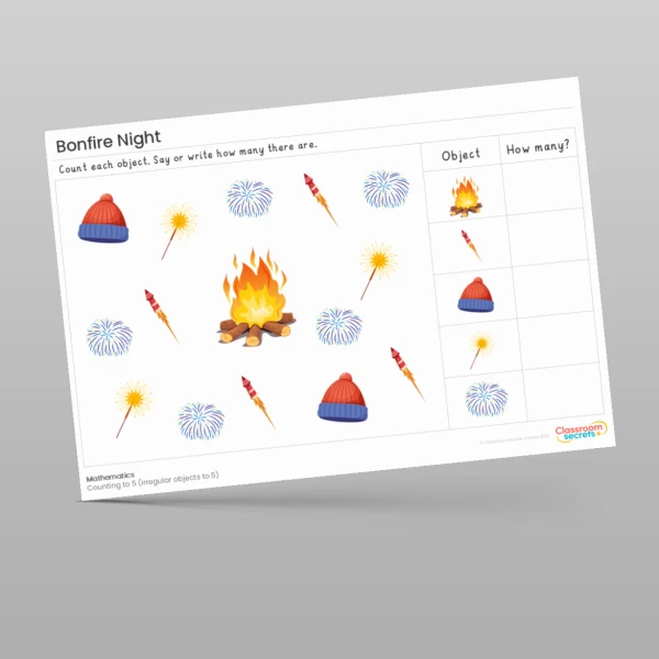 An image of the Bonfire Night Maths Activities Resource