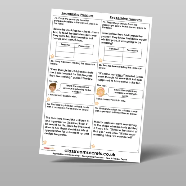 An image of the Recognising Pronouns Application and Reasoning Resource