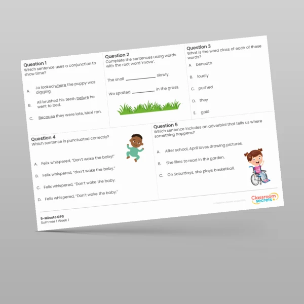 An image of the Summer 1 Week 1 5-Minute GPS Resource