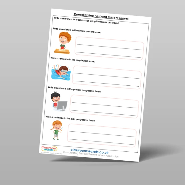 An image of the Consolidating Past and Present Tense Application Resource