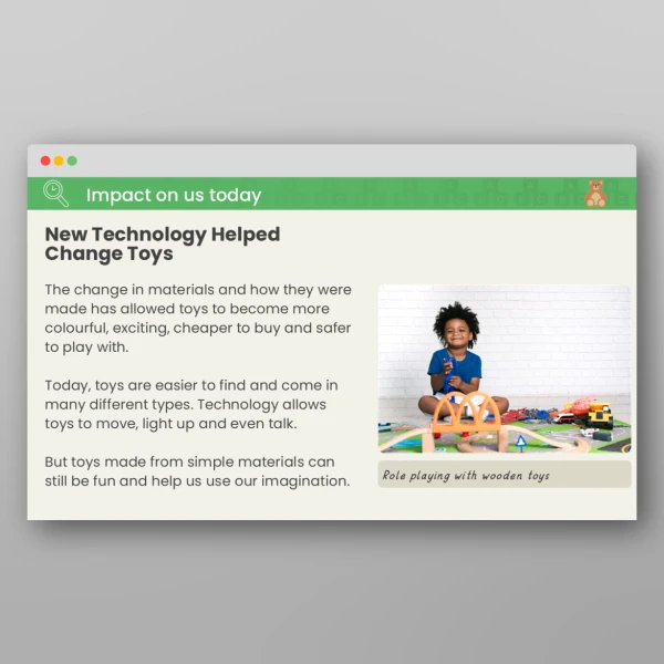 An image of the Lesson 5: What Are the Changes in Material and Technology in Toy Making? PPT Resource