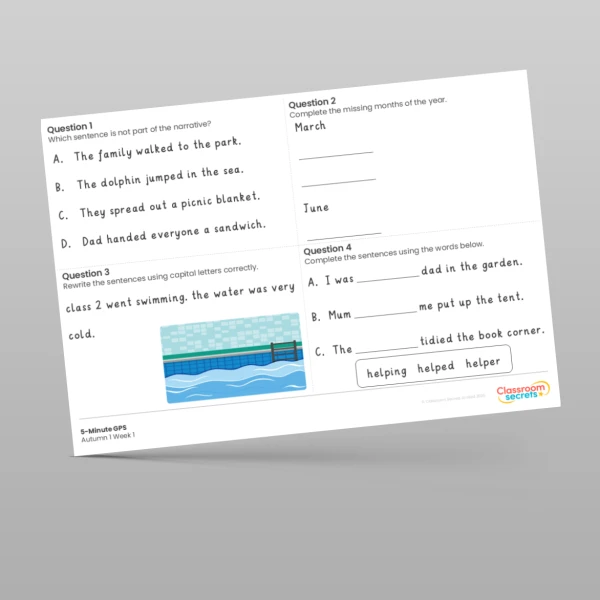 An image of the Free 5-Minute GPS Autumn 1 Week 1 Resource