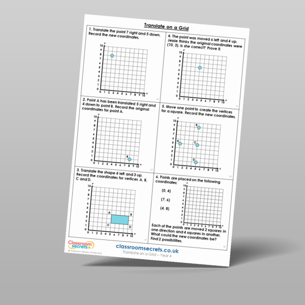 Year 4 Translate On A Grid Mixed Activity Resource | Classroom Secrets