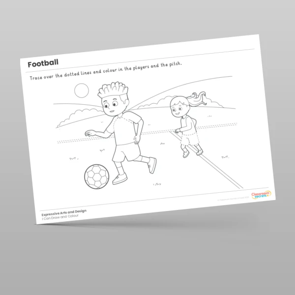 An image of the Football I Can Draw and Colour Resource
