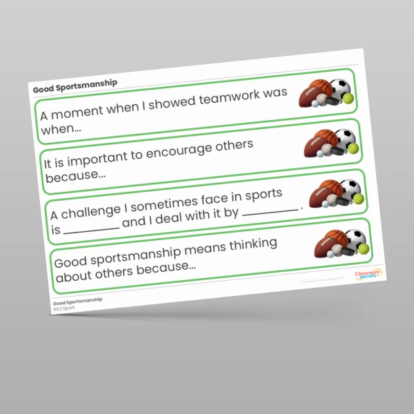 An image of the Good Sportsmanship Stem Sentences Resource