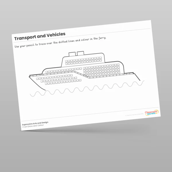 An image of the Transport and Vehicles I Can Draw and Colour Resource