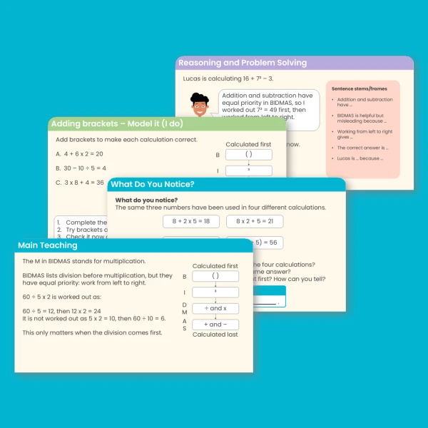 Year 6 Order of Operations Addition, Subtraction, Multiplication and Division Teaching PowerPoint