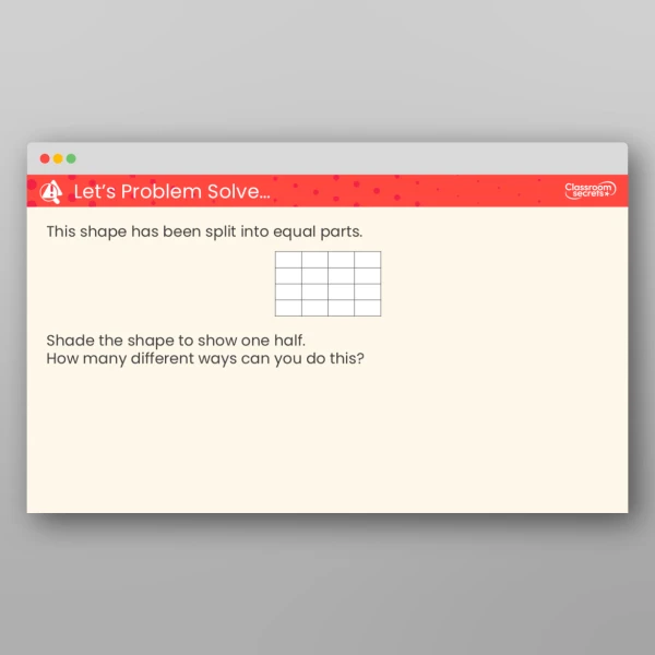 An image of the Recognise a Half Teaching PPT Resource