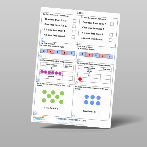Left Less Varied Year 2 1 Less Varied Fluency Resource | Classroom Secrets