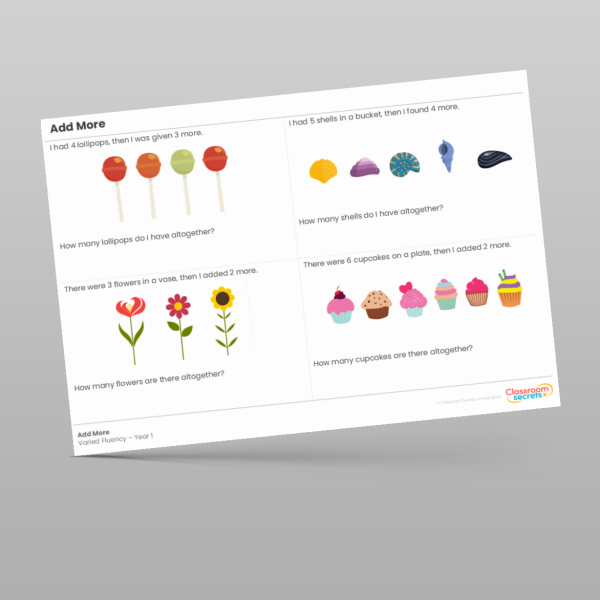 Year 1 Add More Varied Fluency Resource | Classroom Secrets