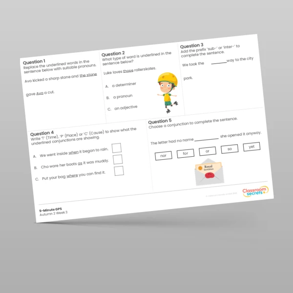 An image of the 5-Minute GPS Autumn 2 Week 3 Resource
