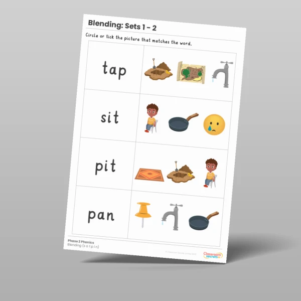 An image of the Phonics Blending Activities: Sets 1 - 2 Resource