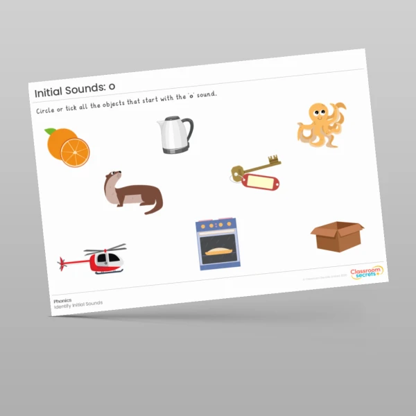 An image of the Initial Sounds Worksheets: t i n d g o Resource